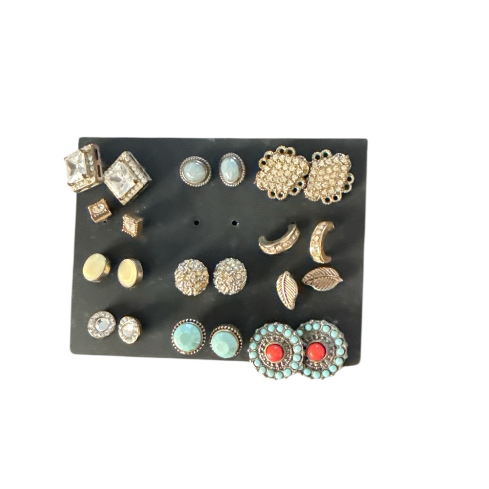 Elegant Multi-Color Earring Set of 11 earrings